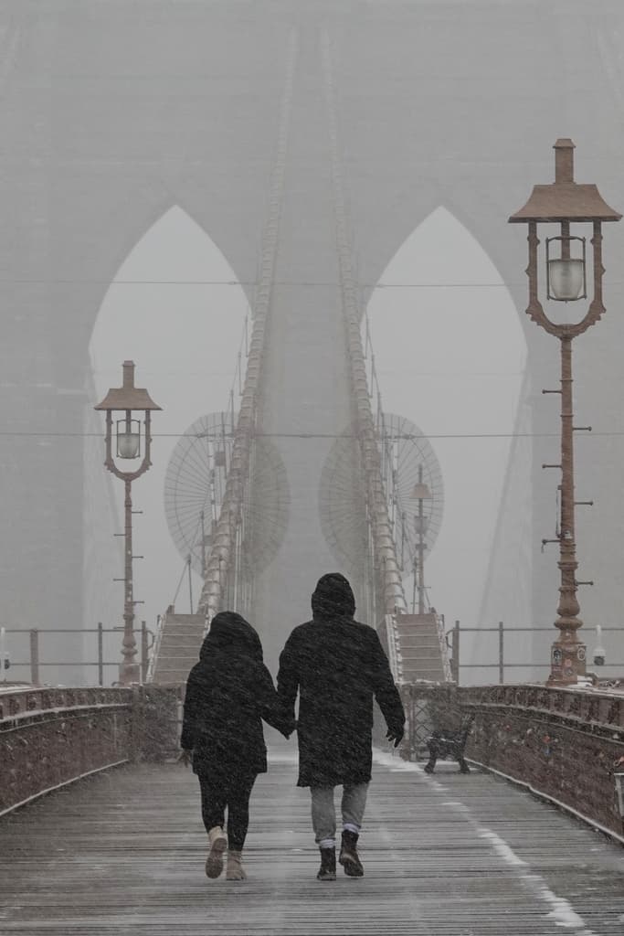 Caminar por 
<b><a href="https://www.univision.com/noticias/informe-revela-detalles-del-choque-del-buque-cuauhtemoc-con-puente-de-brooklyn-las-noticias-del-dia-video" target="_blank">el puente de Brooklyn</a></b> también era posible. Sin embargo, la visibilidad, como permite apreciar esta imagen, era muy complicada.