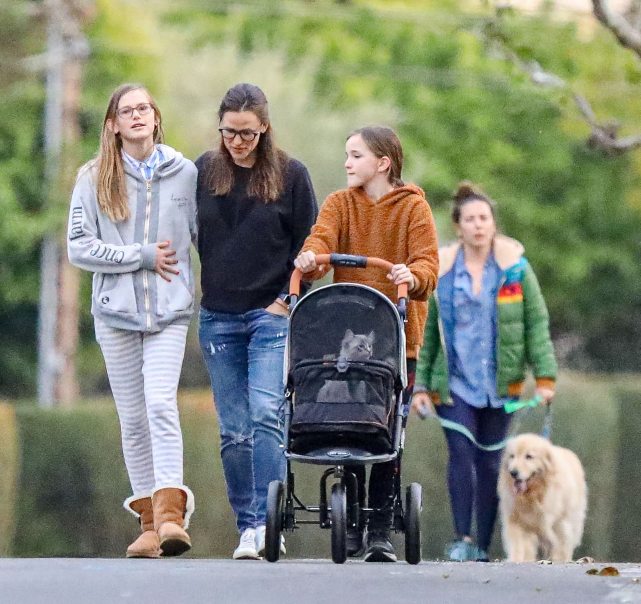 En la carriola transportaban a su gato.