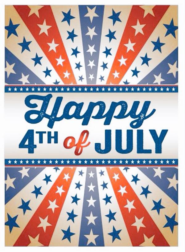 El 4 de julio es feriado, lo que significa que los juzgados federales y otros edificios del gobierno de EE. UU. estarán cerrados. También estarán cerrados colegios, bibliotecas, ayuntamientos así como bancos, oficinas de correos y la bolsa de valores.
<br>