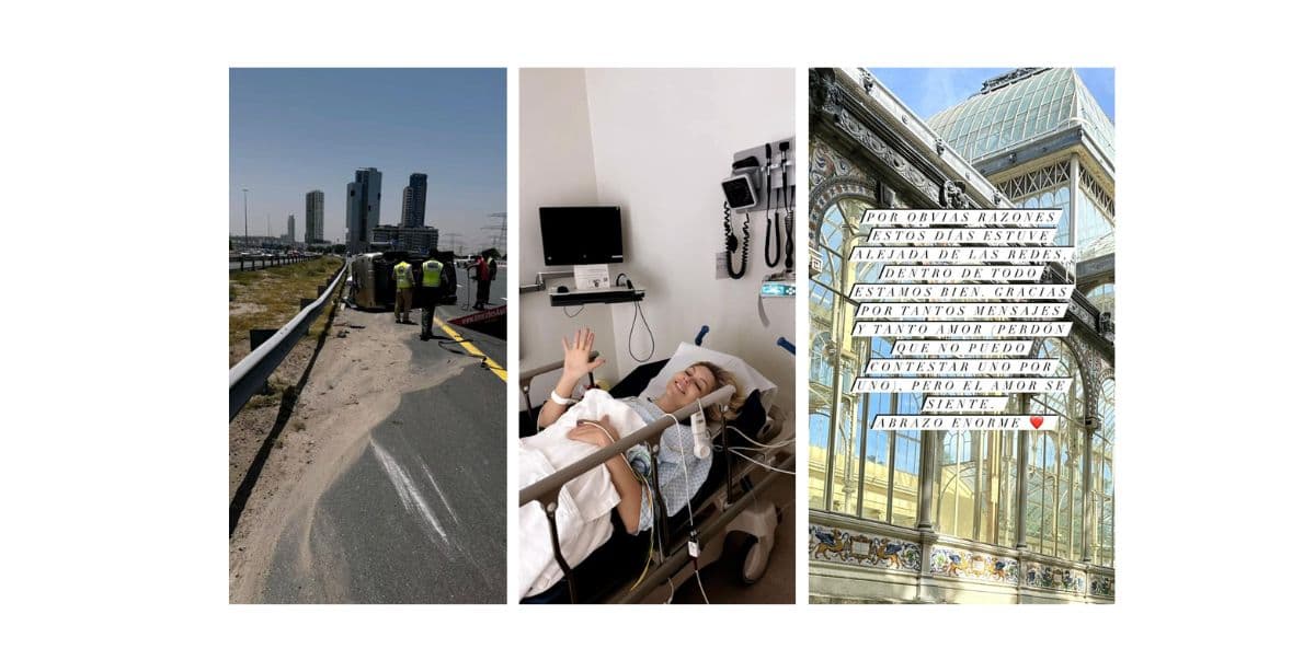 La actriz compartió imágenes del grave accidente.