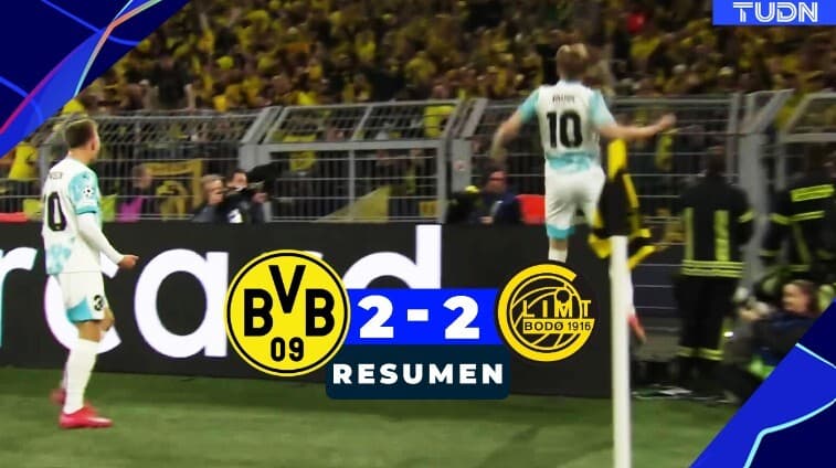 Resumen | Resultado histórico para el Bodo que saca el empate al Borussia