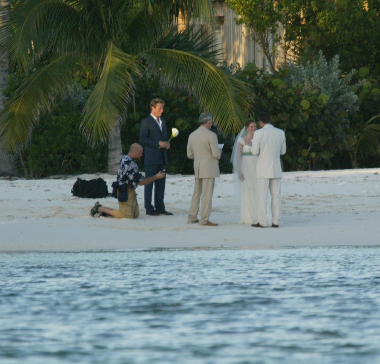 La ceremonia tuvo lugar en un complejo turístico de Parrot Cay, en la islas caribeñas de Turcos y Caicos.