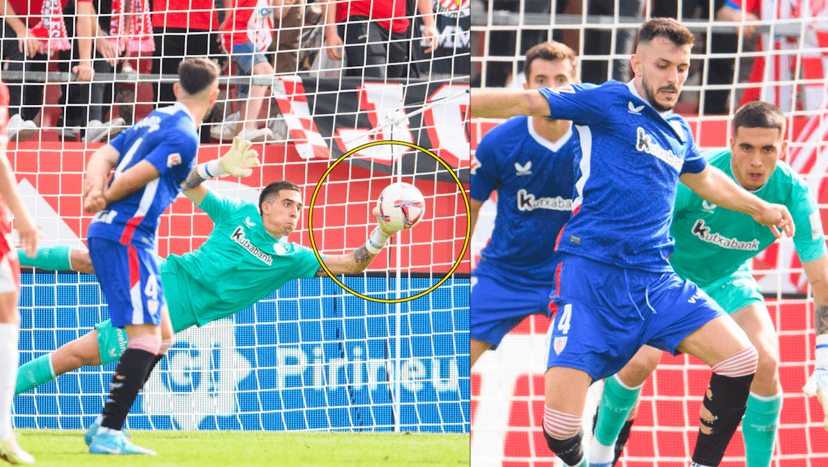 Álex Padilla destaca con grandes atajadas y gana elogios en el Athletic