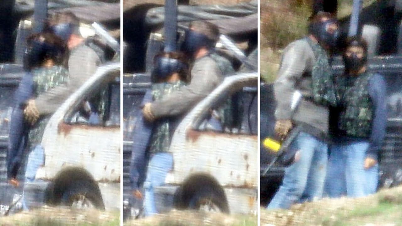 Ben Affleck y Jennifer Garner durante partido de ‘paintball’.