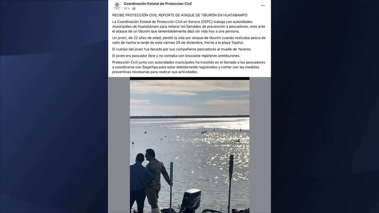 Autoridades locales que hacen un llamado a pescadores para tomar precauciones.