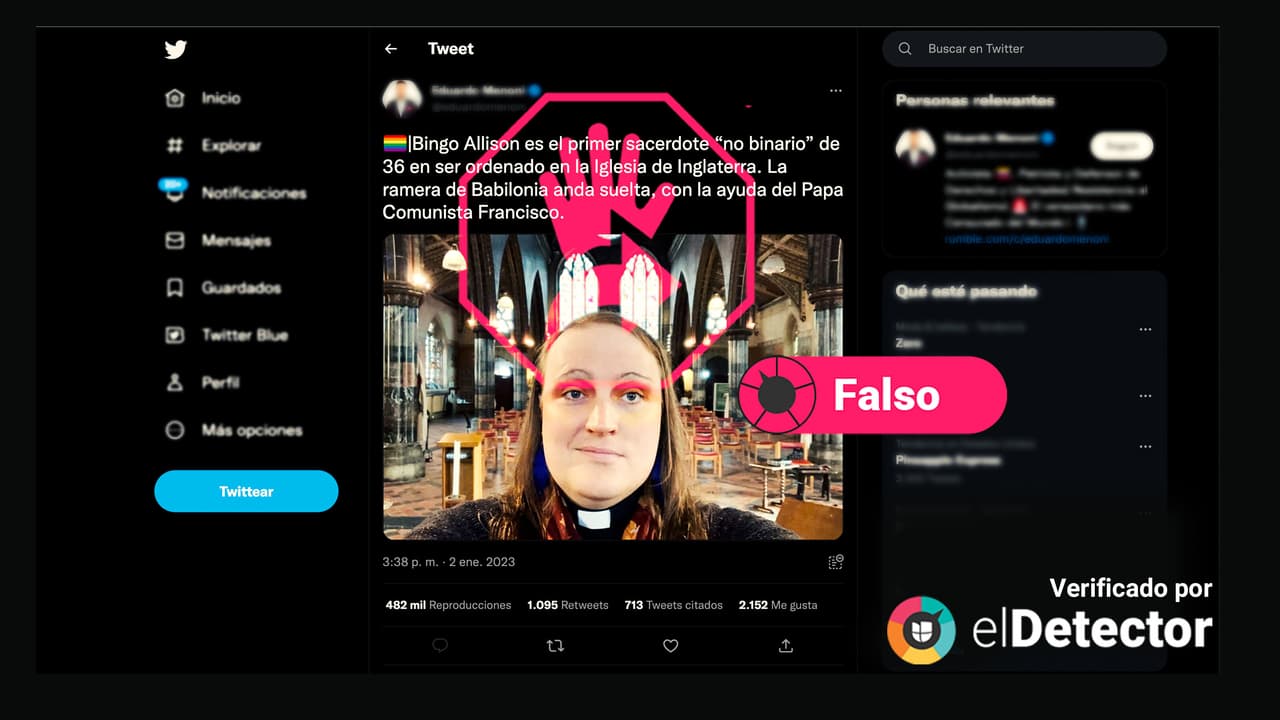 Vinculan falsamente ordenación de sacerdote no binario con el papa Francisco 