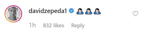 David Zepeda se unió a las condolencias utilizando tres emojis que denotan "oración".