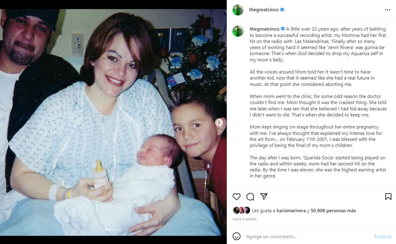 Johnny López compartió que Jenni Rivera pensó en abortarlo.