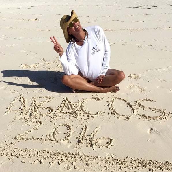 Dejando huella de las incríbles vacaciones.