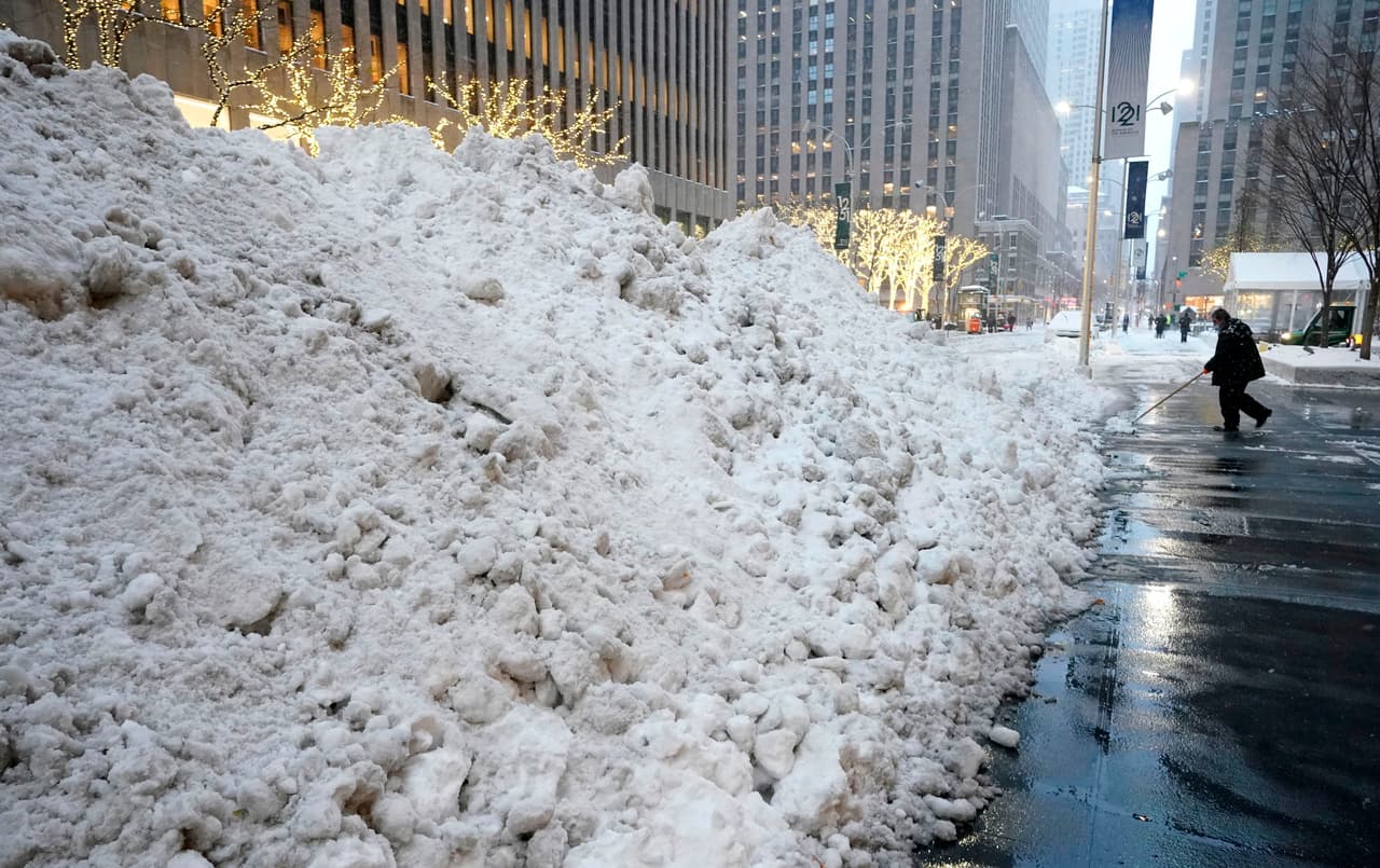 En 
<b>Manhattan</b> se registraron más de 10 pulgadas esta mañana.