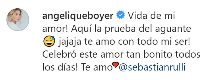 Angelique no tardó en contestar el tierno mensaje de su novio con buen humor.