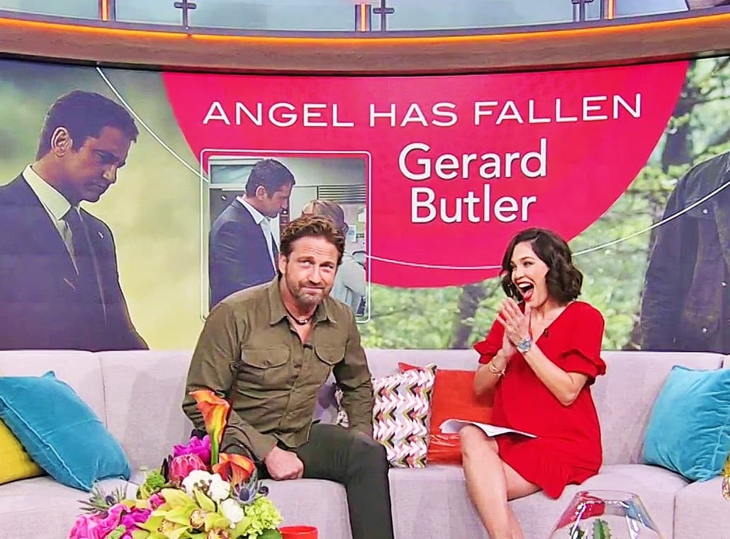 Todos en el estudio se emocionaron de tener a unos cuantos pasos al actor escocés que ha aparecido en películas como 'London Has Fallen' y '300'.