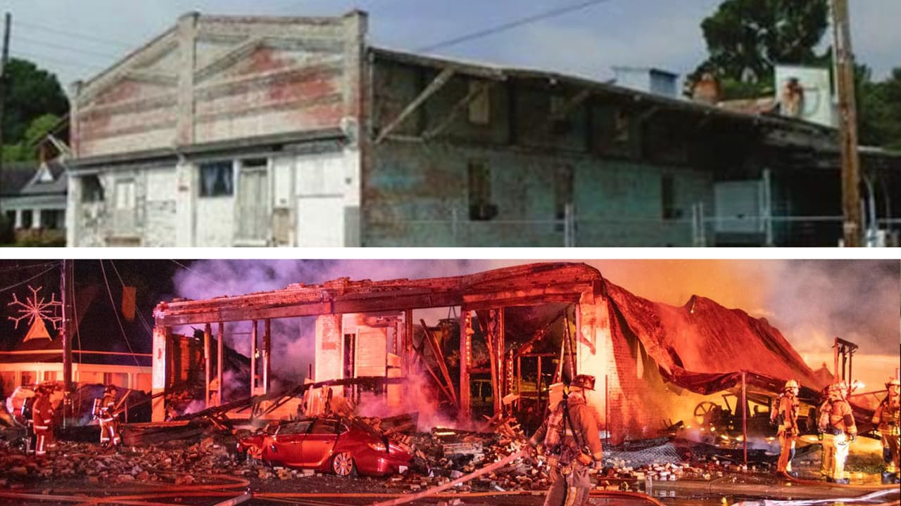 Un histórico edificio se
<a href="https://www.univision.com/temas/incendios">encendió en llamas</a> en el centro de Princeton, a unas 40 millas al sureste de Raleigh.