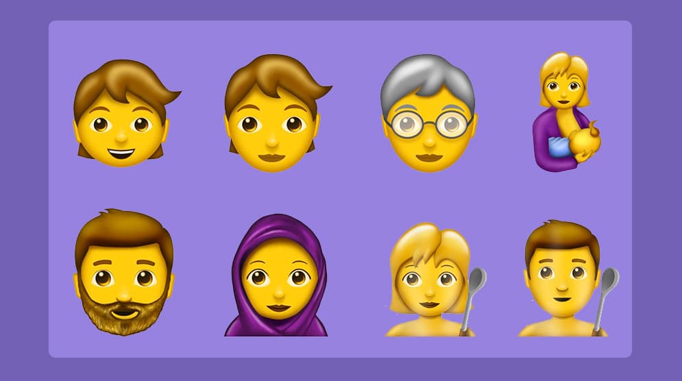 Así que encontraremos el habib de las mujeres musulmanas, una mujer amamantando y más creativos emojis.
