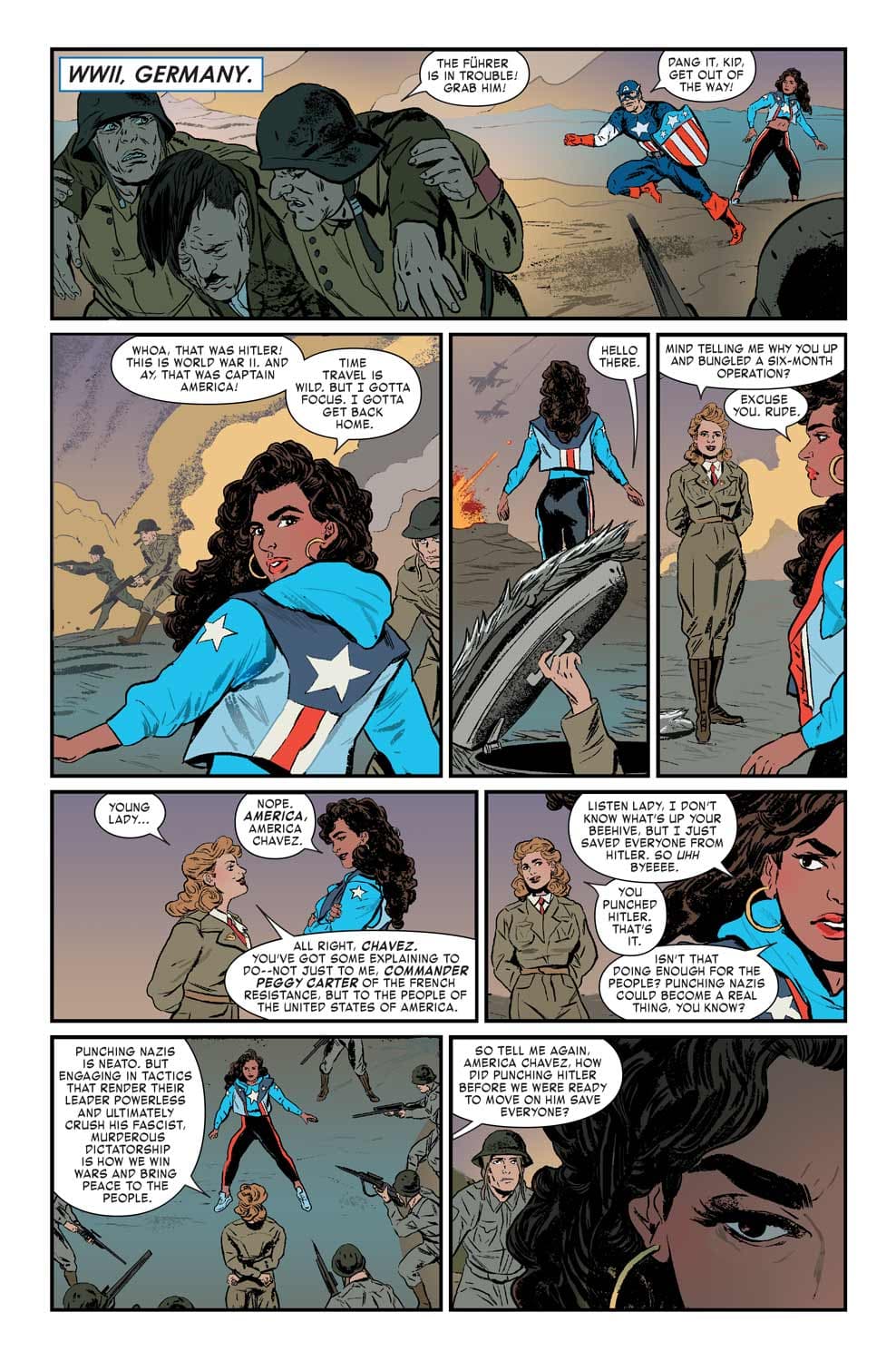 America fue criada por dos madres en “Utopian Parallel”, una dimension del multiverso de Marvel.