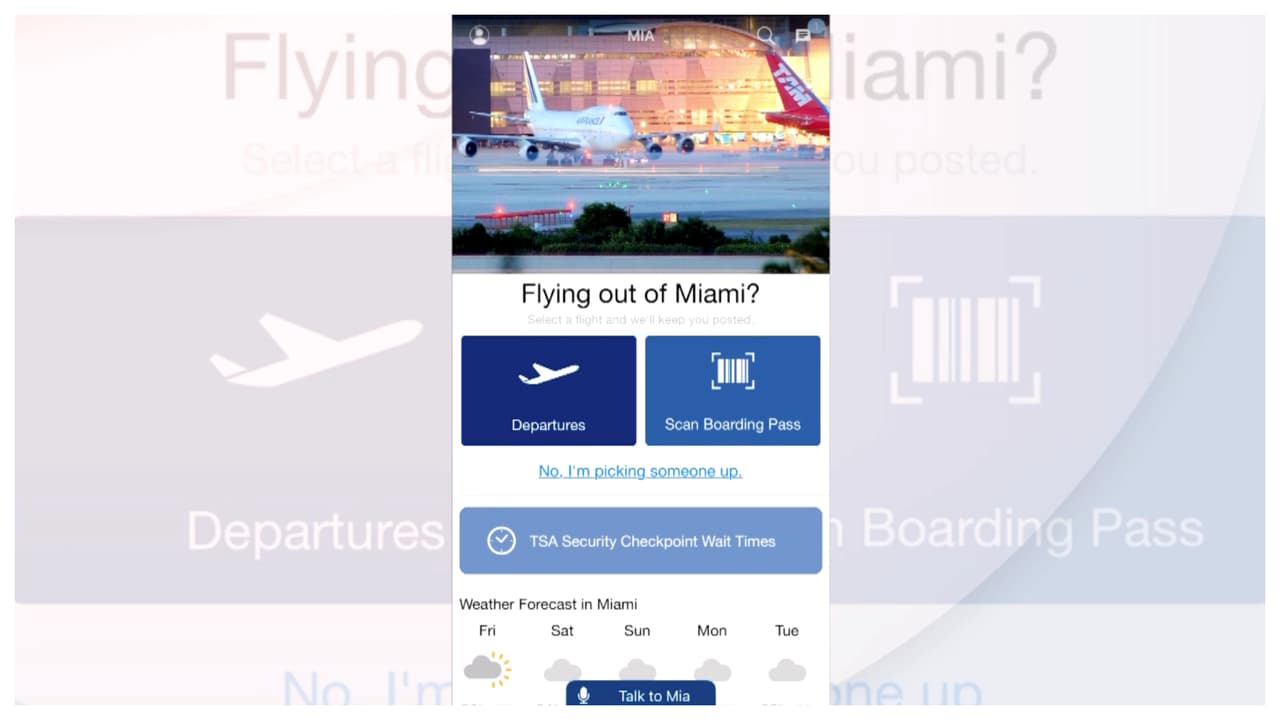 También puede descargar la aplicación móvil del aeropuerto, donde conseguirá información de su vuelo y el tiempo de espera en los puntos de control.