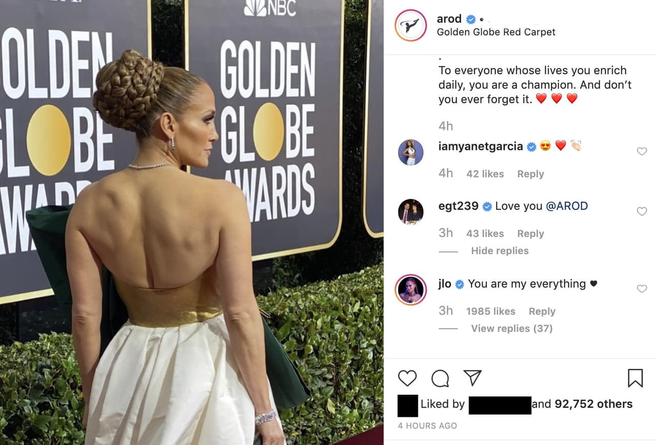 Obvio que un mensaje así tendría respuesta. "Eres mi todo", le comentó Jennifer López.