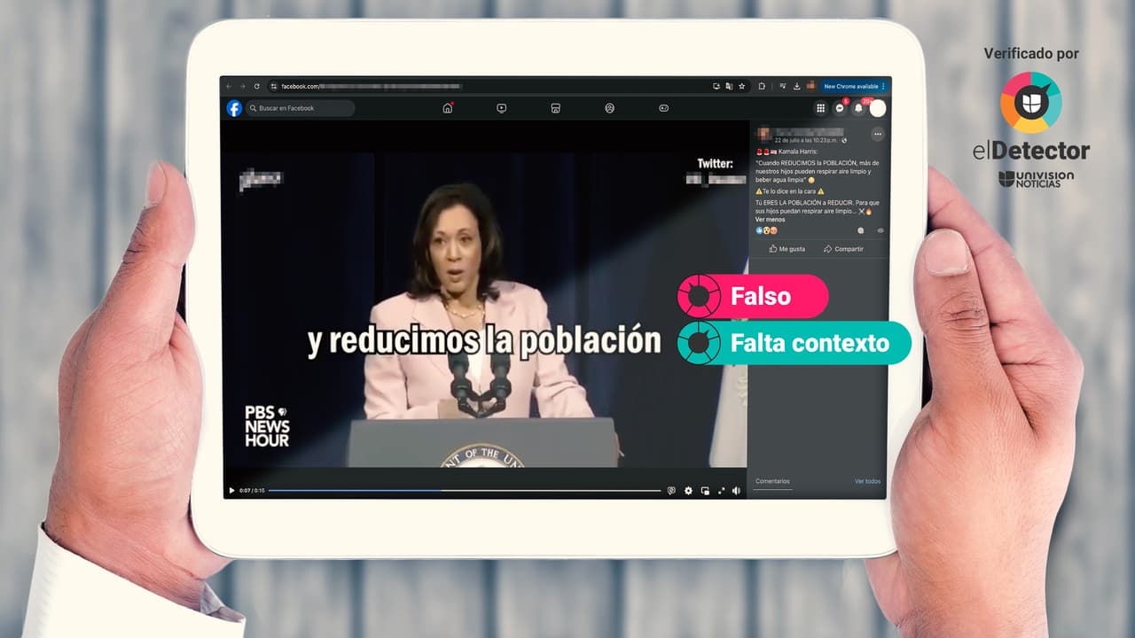 Kamala Harris no dijo que hay que “buscar reducir la población”: es un video fuera de contexto