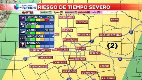 Aguaceros visitan partes de Dallas-Fort Worth y hay probabilidad de tormentas para el martes