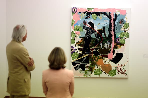 Una obra de Kerry James Marshall exhibida en un museo de Alemania.