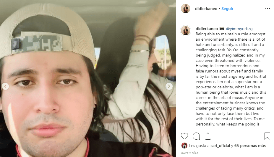 El video lo acompañó con un extenso mensaje donde destaca que: “tener que escuchar 
<b><a href="https://www.univision.com/famosos/cunado-de-sarita-sosa-habla-de-los-dificiles-momentos-de-odio-que-han-vivido-y-se-muestran-alegres-bailando-video">rumores horrendos</a></b> y falsos sobre mí y mi familia es, con mucho, la experiencia más furiosa e hiriente”.