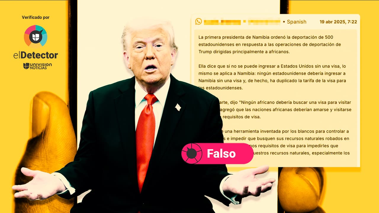 La presidenta de Namibia NO ordenó la deportación de 500 estadounidenses en represalia por las acciones de Trump