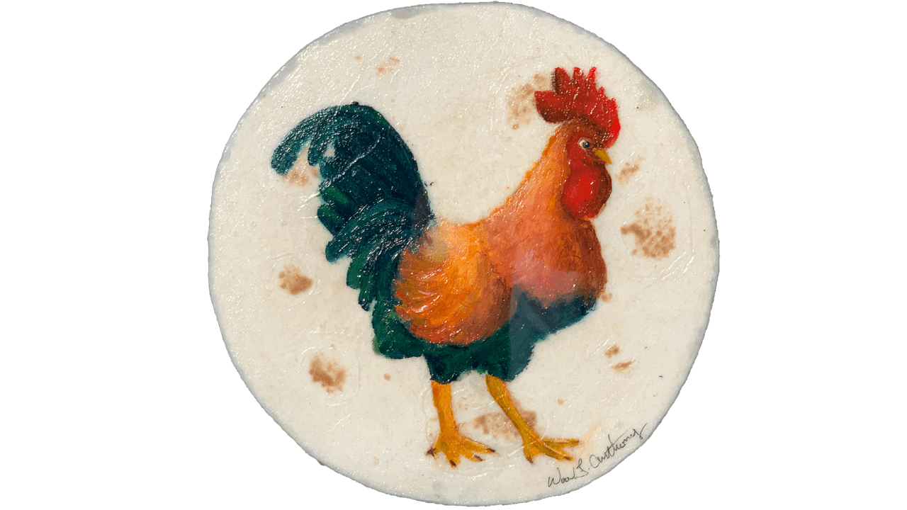 La exposición se denomina “Taco Series” y consta de 30 diferentes pinturas hechas sobre tortillas.