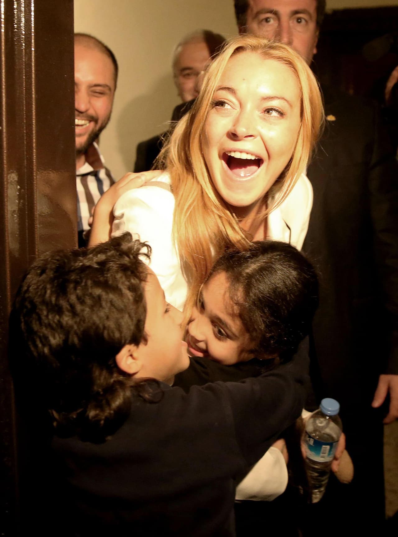 Lindsay estuvo muy feliz durante su visita.