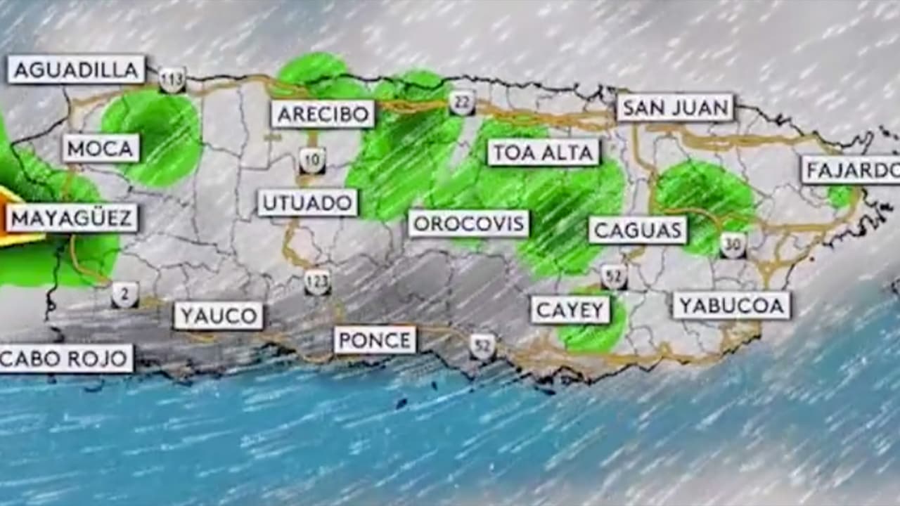 Aguaceros y tronadas en el Oeste de Puerto Rico