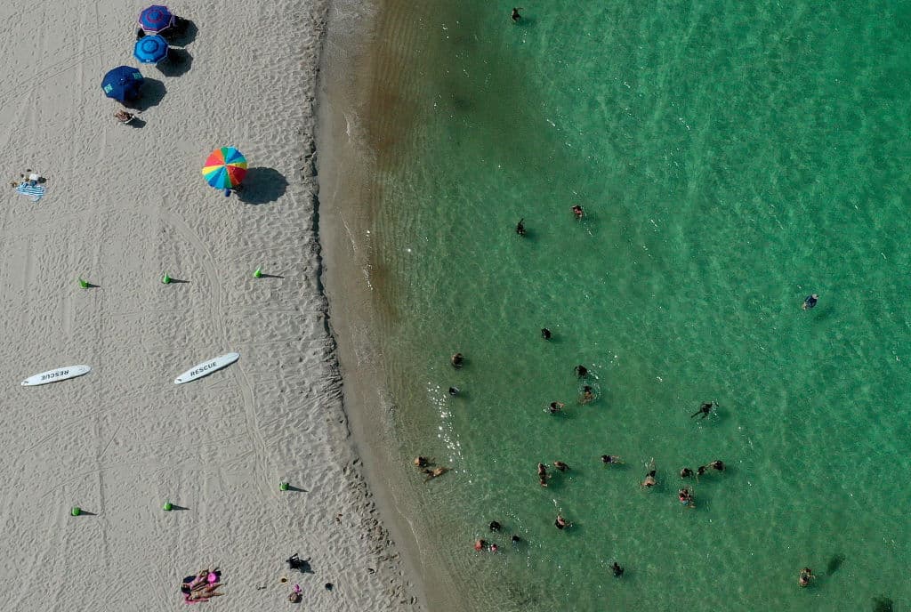 Haulover Park desde el aire. En estos días las temperaturas en Miami sobrepasan los 90 grados, y en algunos casos las sensaciones están por encima de los 100 grados.