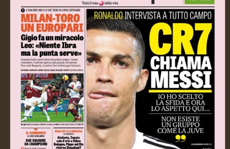 Messi rechazó el 'Jugar en Italia' challenge de Cristiano Ronaldo
