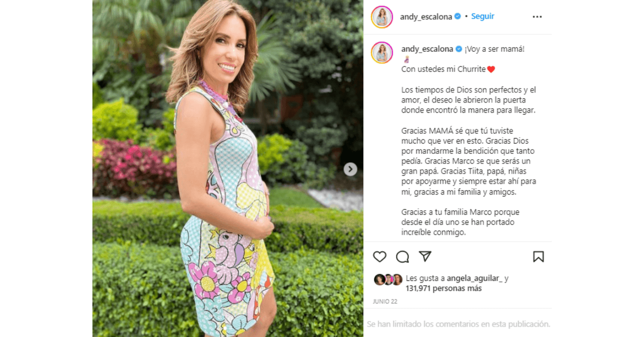 Andrea Escalona anunció su embarazo