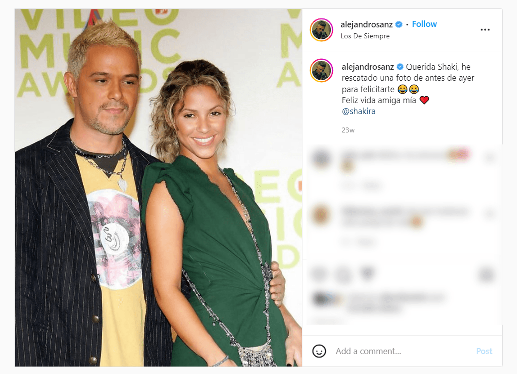 Shakira y Alejandro Sanz son grandes amigos.