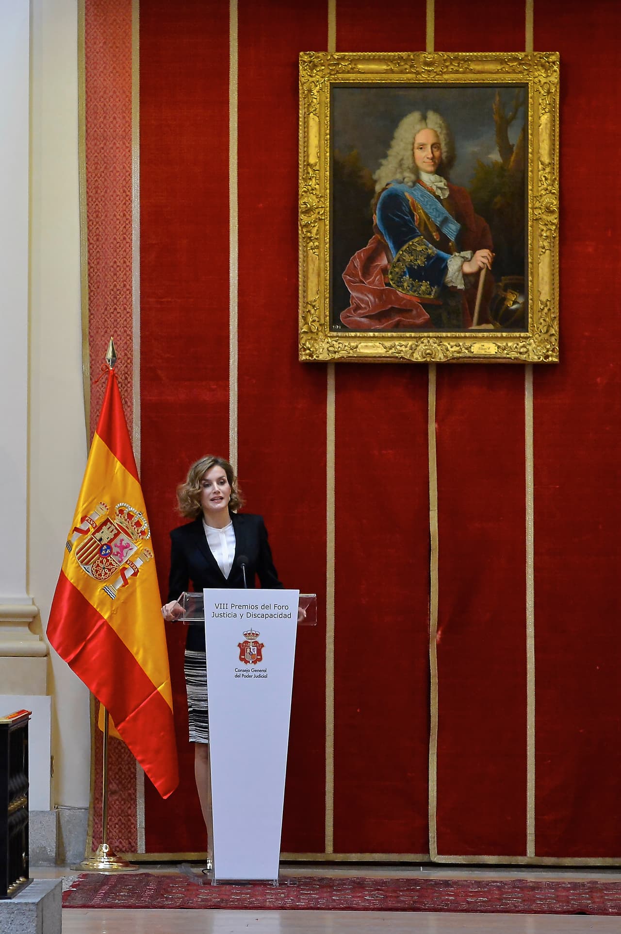 Durante su discurso.