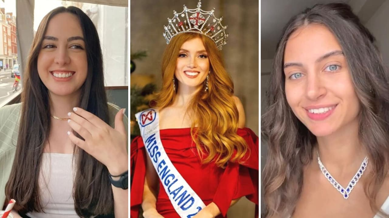 Concursante Sandra, Miss England Jessica Ashley Gagen y Melisa Raouf, Miss England Bare Face Winner 2022
