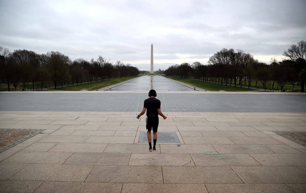 Ni hablar del 
<b>Parque Nacional</b> en Washington, que normalmente está lleno de turistas que visitan el monumento de Lincoln.
