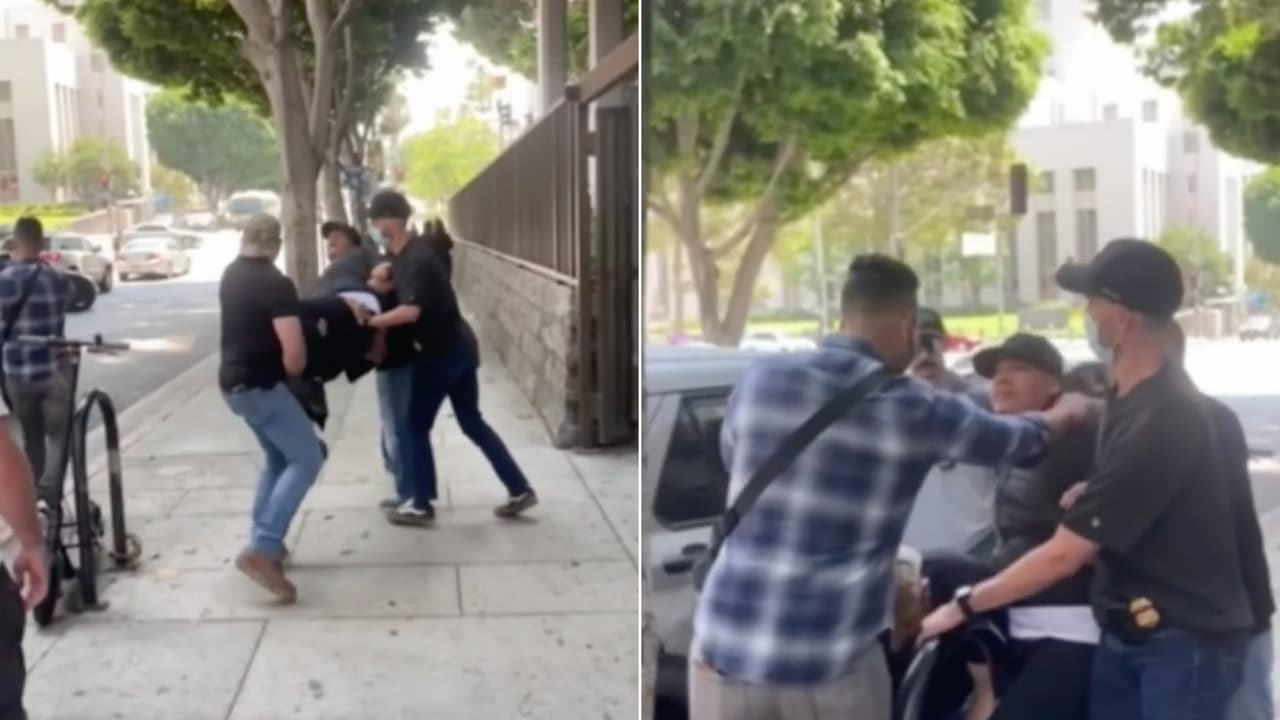 “¡Ayúdenme, por favor!” Hombre grita al ser detenido por ICE afuera de un tribunal en LA