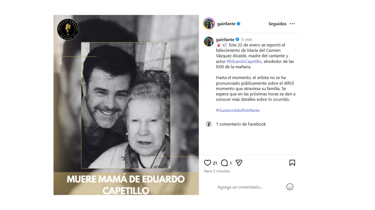 Doña María del Carmen Vázquez Alcaide habría perdido la vida este 22 de enero a los 94 años.