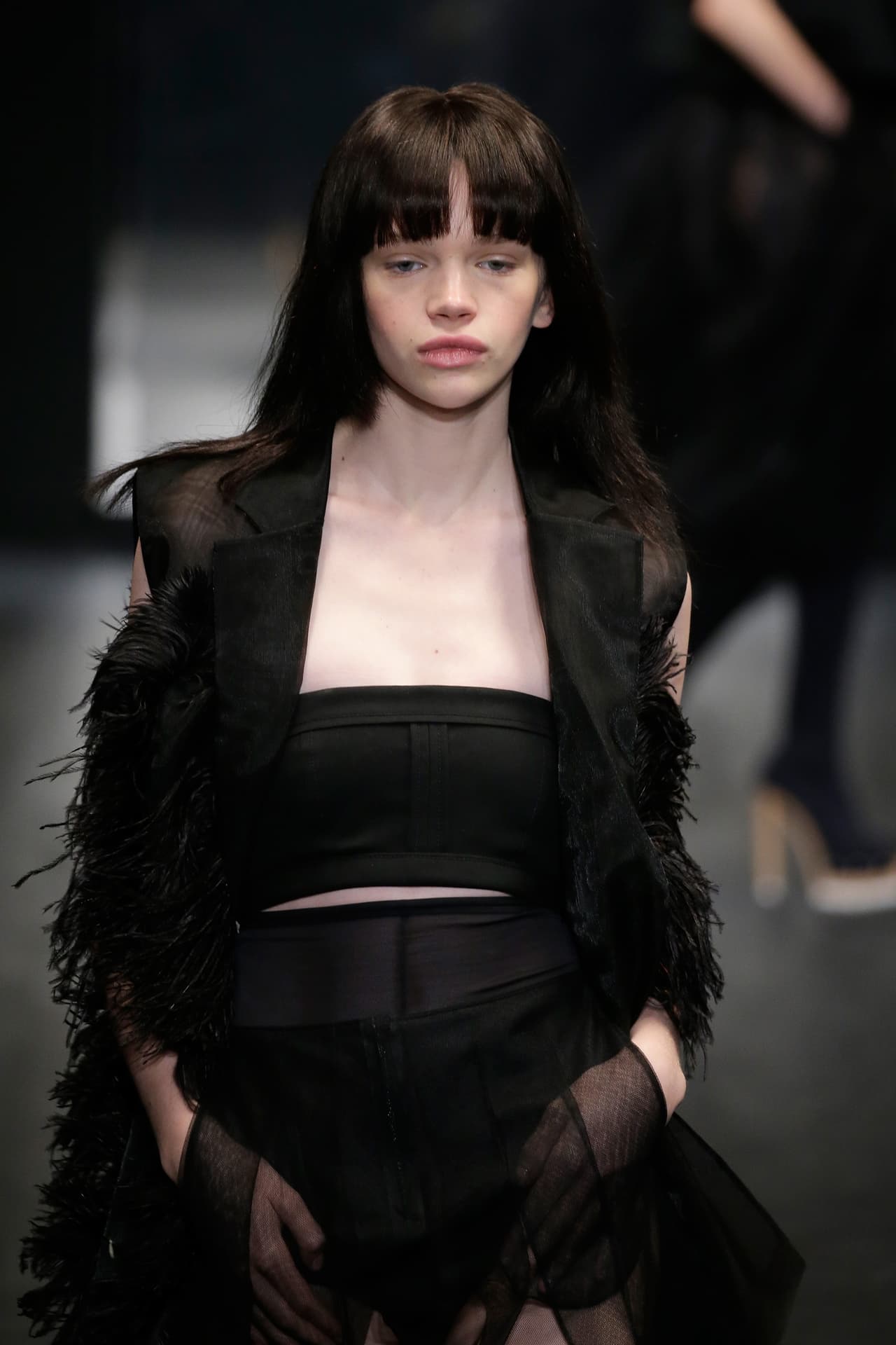 La diseñadora Vera Wang presentó su colección primavera-verano 2016, la cual se inspiró en la película 'Belle de Jour' y la mítica Catherine Deneuve. El NYFW se llenó de prendas en tonos obscuros, sin olvidar los volúmenes y la sofisticación de las lentejuelas, las plumas y algunas transparencias.