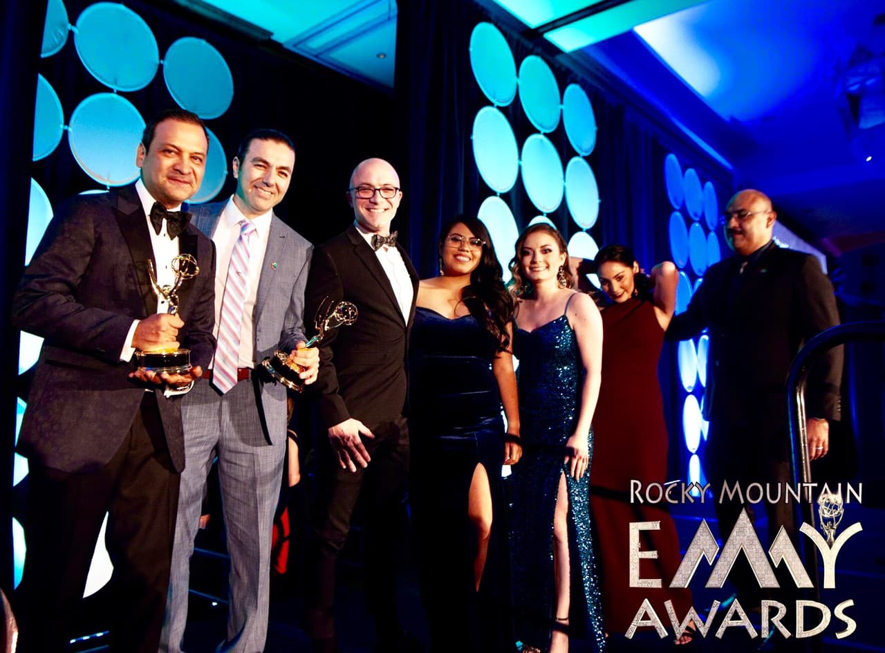 El equipo de Univision Arizonal; León Felipe González, Misael González, John Smedley, Liliana Salgado, Sheila Varela, Jessica Chavarria y Juan Villa.