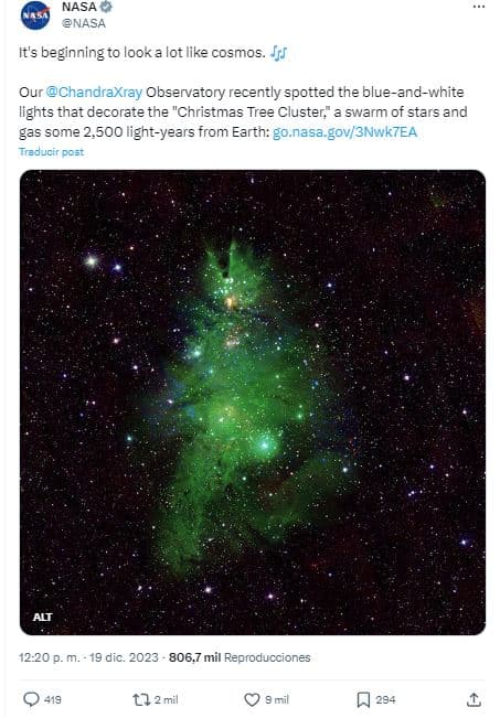 NASA, árbol de Navidad