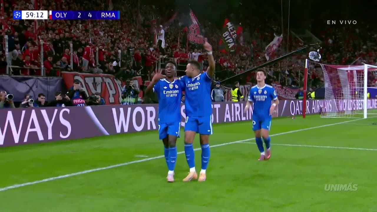 ¡Combinación letal Vini-Mbappé finaliza en póker de Kylián!