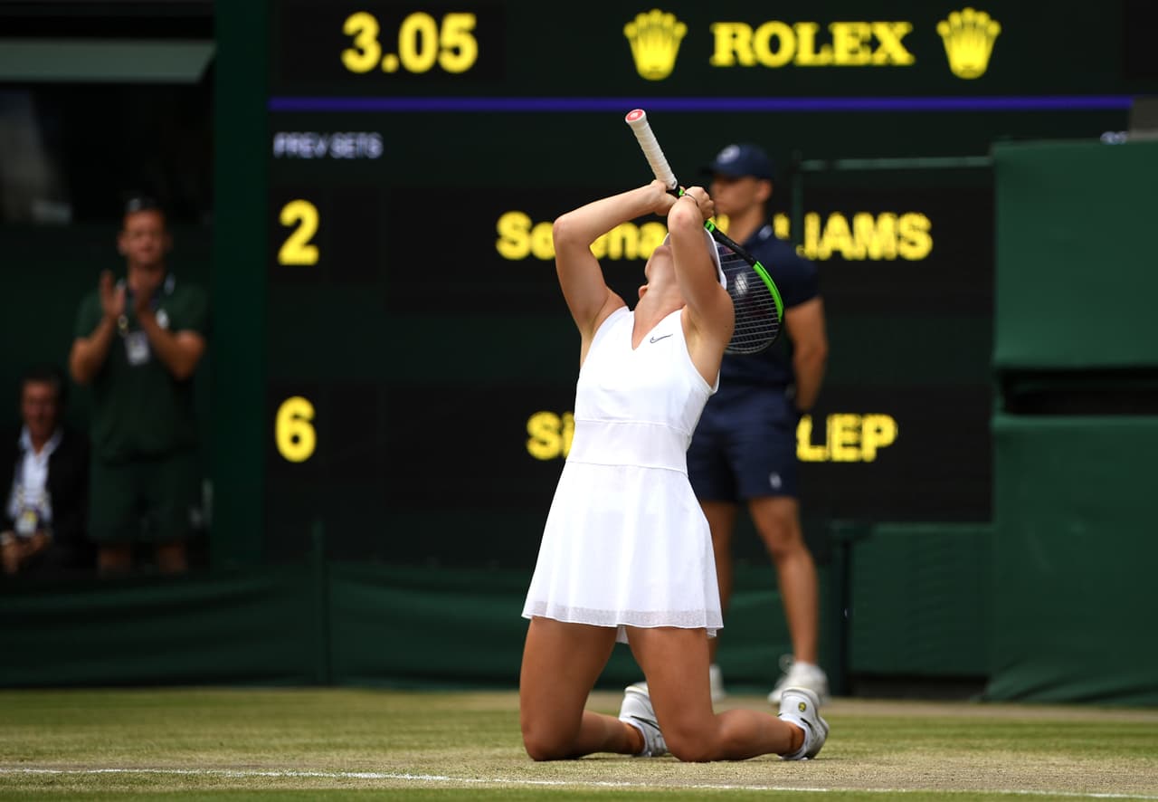 Alegría total para la tenista de 27 años una vez se definió el último game del segundo set en Londres.