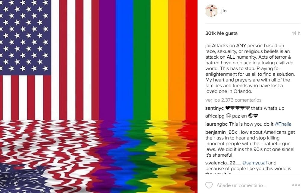 Uniendo las banderas de de su nación y la de una comunidad, la 'Diva del Bronx' dejó claro que es urgente detener este tipo de injusticias.