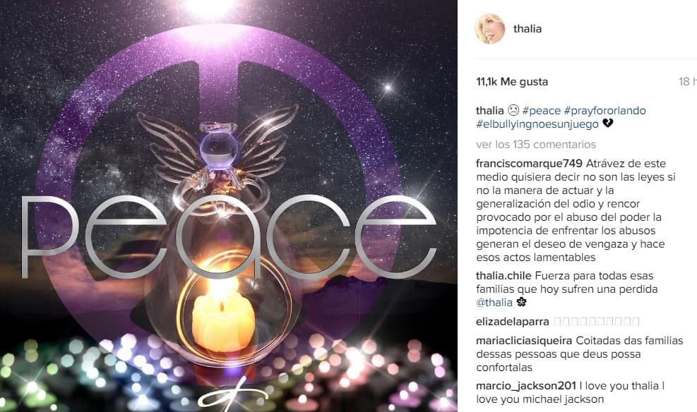 La cantante pidió por la paz del mundo y no se olvidó de recordar que el bullying no es un juego.