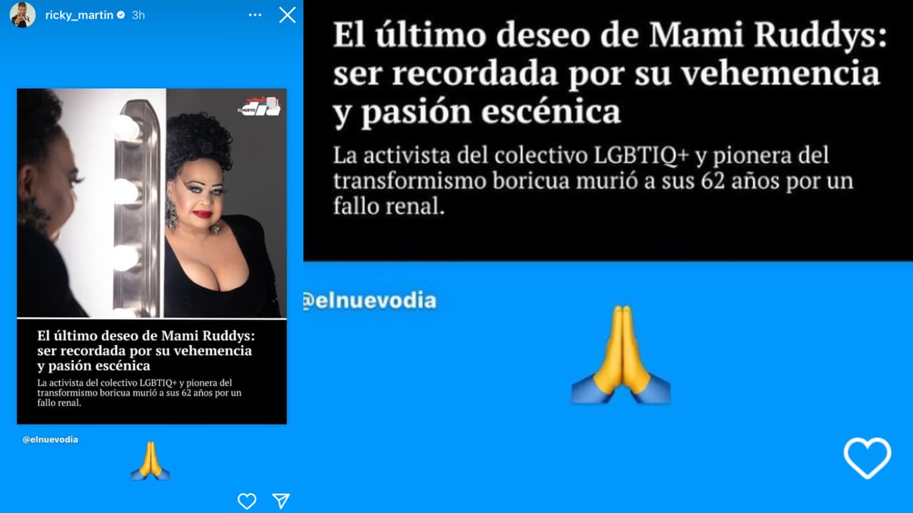Ricky Martin rindió así tributo a Mami Ruddys tras conocer su muerte.
