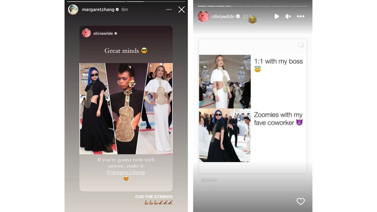 Olivia Wilde y Margaret Zhang reaccionaron a lo sucedido en la Met Gala 2023.