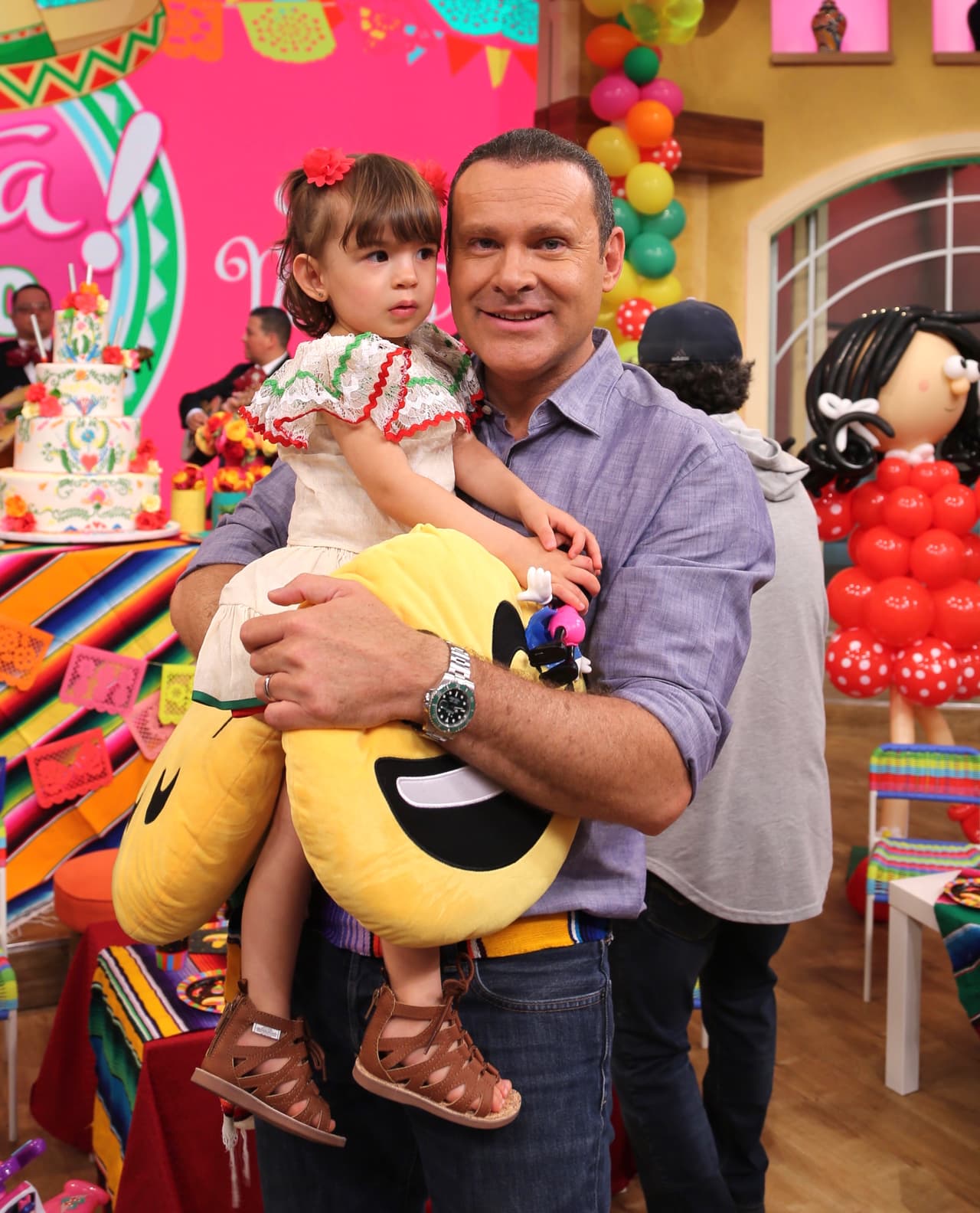 Michelle estaba un poco inquieta con las cámaras pero muy feliz de festejar el cumpleaños número dos de Giulietta.