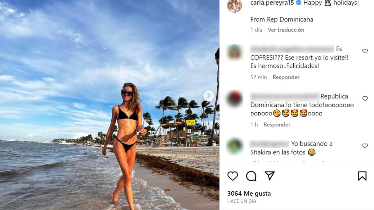 Carla Pereyra sí ha compartido fotos desde República Dominicana, en donde estaría haciendo compañía a Shakira y a sus hijos.