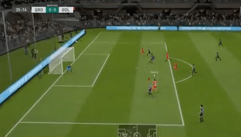 Chivas vence al Querétaro 0-2 con Beltrán en los controles del FIFA 20, sobre Marcel Ruiz.